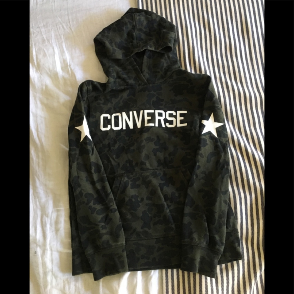 Converse camo hoodie boys size M